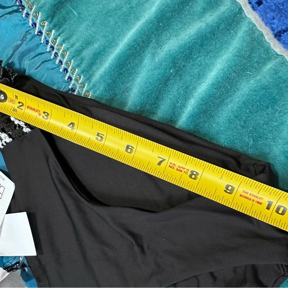 BECCA Bikini Bottom Women’s Small Avery Crochet Tab Side Hipster Swim Black S/P - Picture 7 of 14